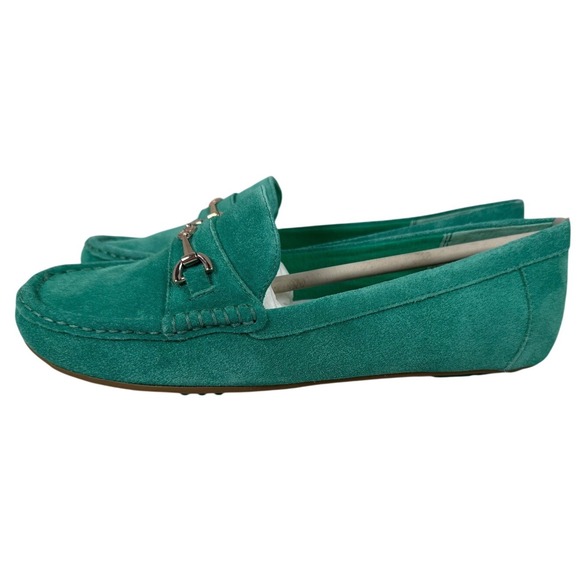 NEW IN BOX Isaac Mizrahi Live! Classic Suede Moccasins, Fresh Mint, Size 8.5 - Picture 4 of 11